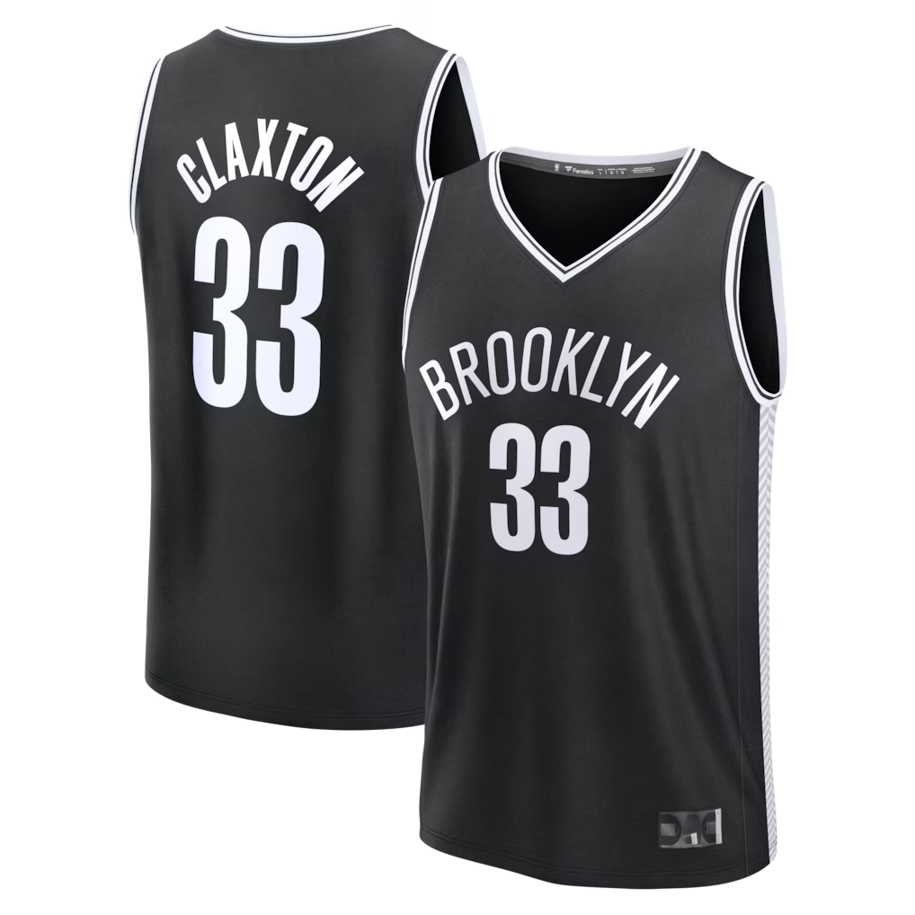 Jamed B.Nets #33 Nic Claxton  Black Fast Break Replica Jerseys - Icon Edition