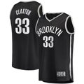 Jamed B.Nets #33 Nicolas Claxton  Black Fast Break Player Jerseys - Icon Edition