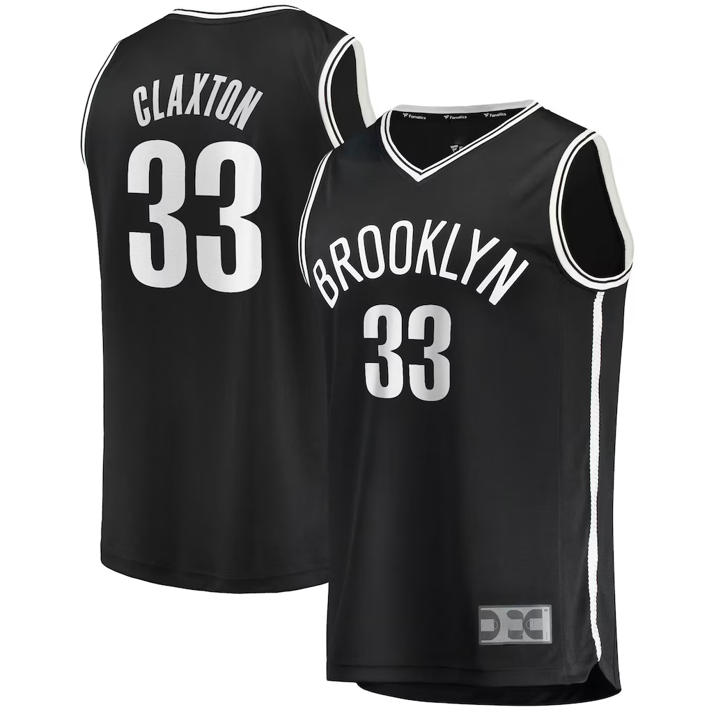 Jamed B.Nets #33 Nicolas Claxton  Black Fast Break Replica Jerseys - Icon Edition