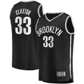 Jamed B.Nets #33 Nicolas Claxton  Black Fast Break Replica Jerseys - Icon Edition