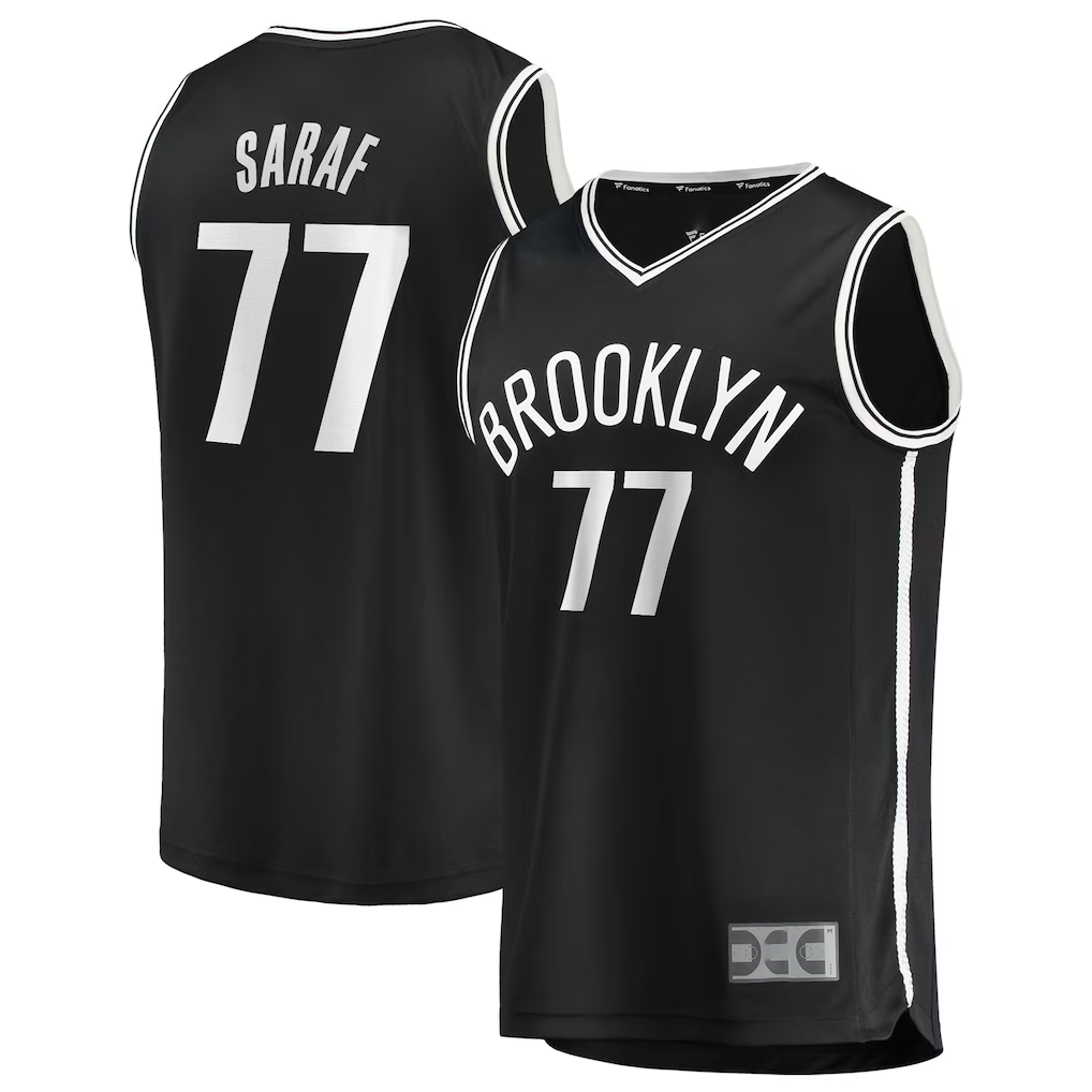 Jamed B.Nets #77 Ben Saraf  Black Fast Break Replica Jerseys - Icon Edition
