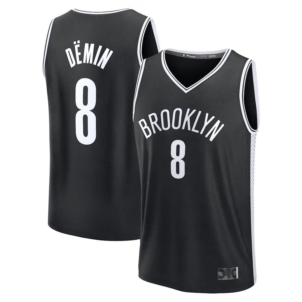 Jamed B.Nets #8 Egor D?min Black Fast Break Replica Jerseys - Icon Edition
