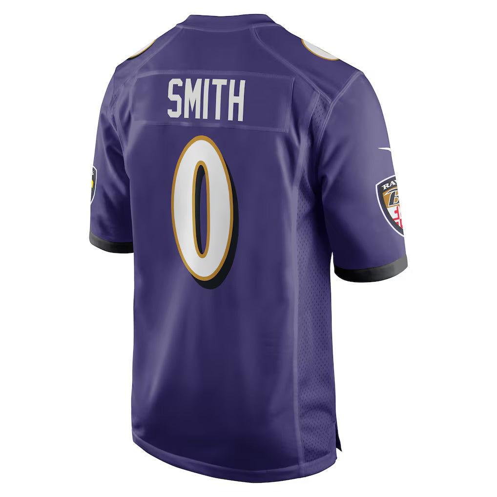 Jamed B.Ravens #0 Roquan Smith Purple Team Game Stitched Jersey