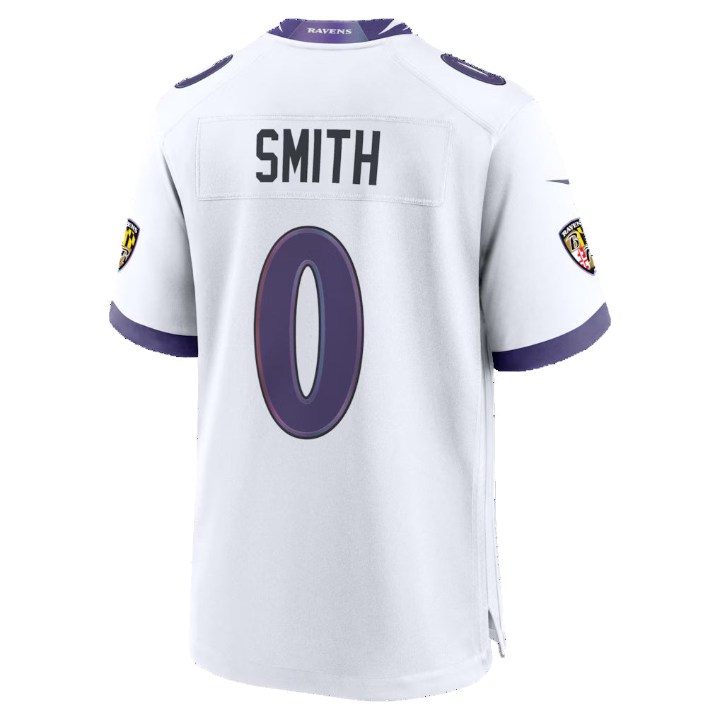 Jamed B.Ravens #0 Roquan Smith White Game Stitched Jerseys