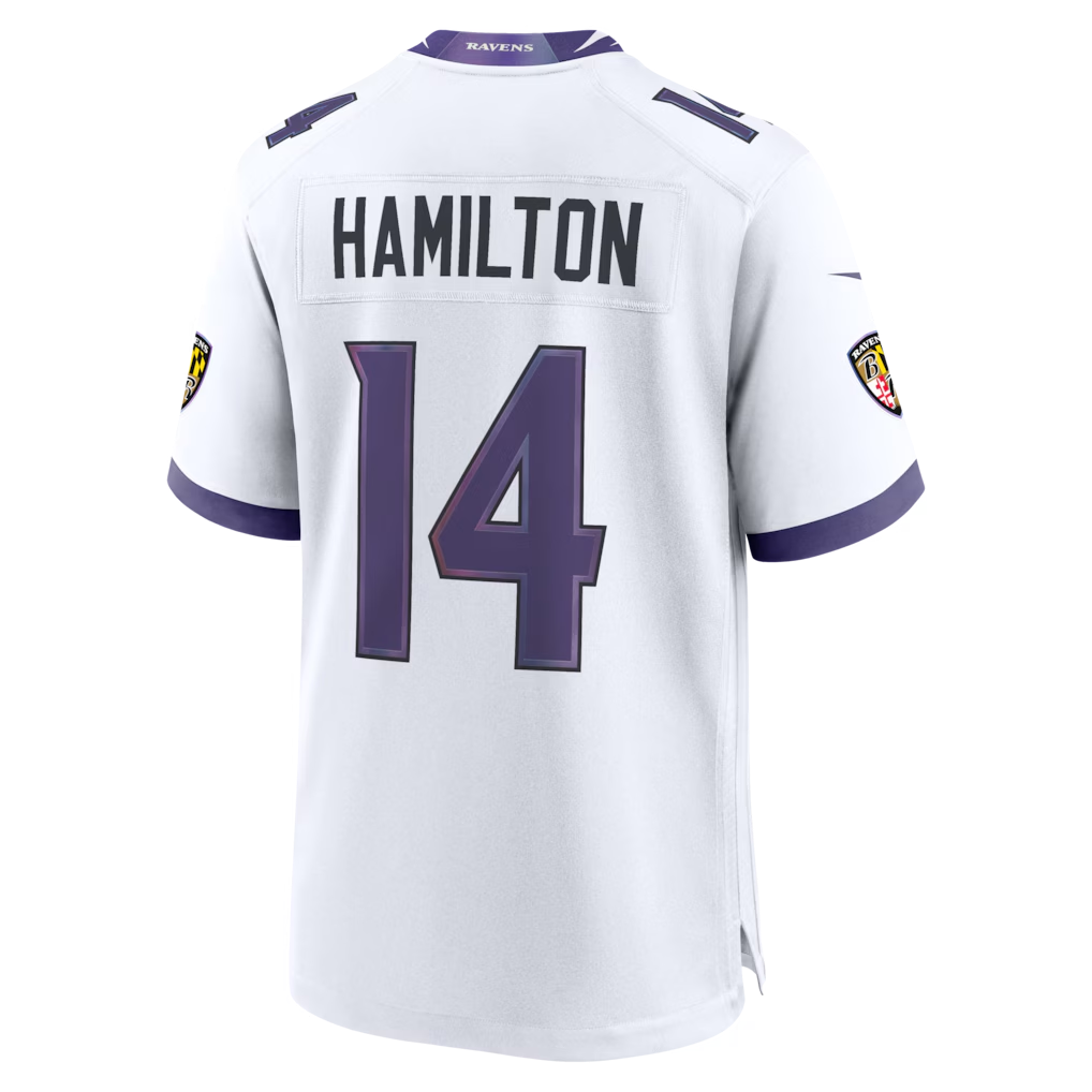 Jamed B.Ravens #14 Ravens Kyle Hamilton White Game Stitched Jerseys