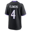 Jamed B.Ravens #4 Zay Flowers Black Alternate Stitched Jerseys