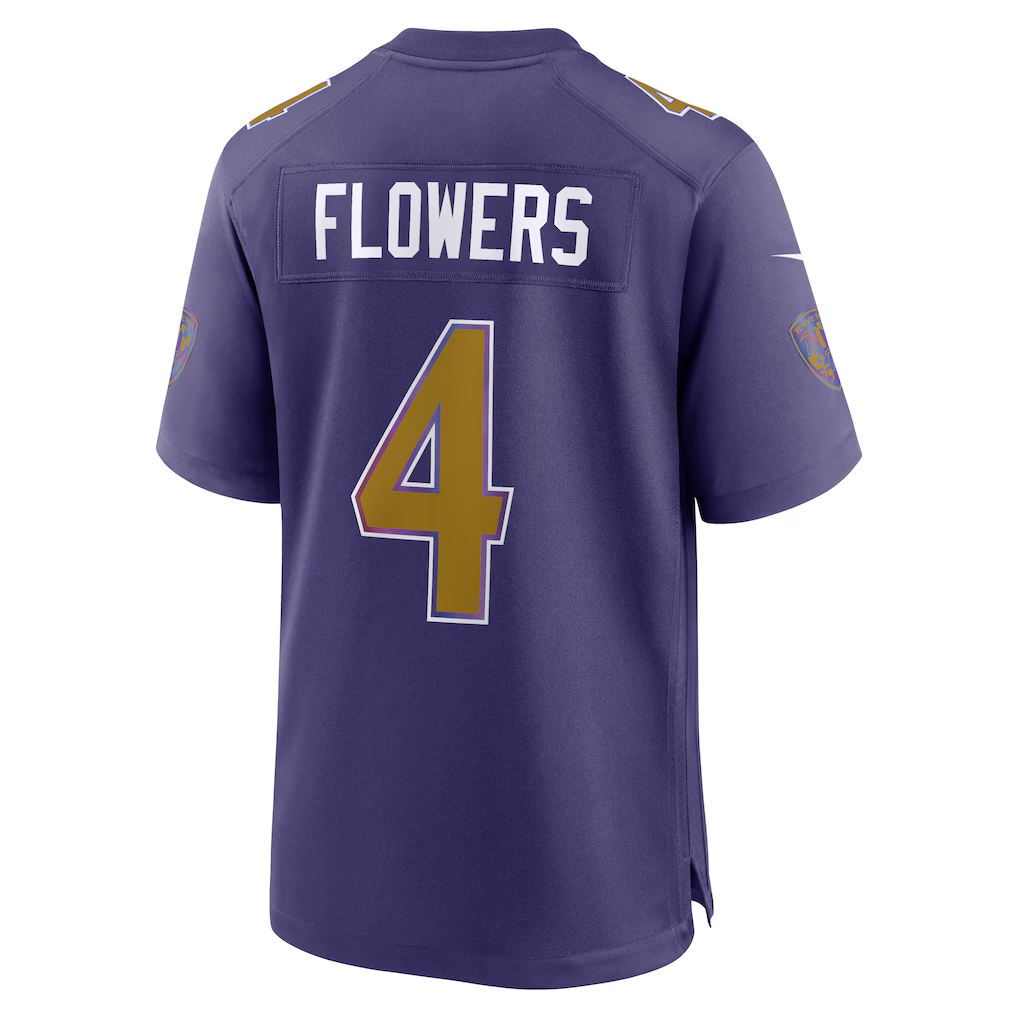 Jamed B.Ravens #4 Zay Flowers Purple Alternate Game Stitched Jerseys