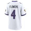 Jamed B.Ravens #4 Zay Flowers White Game Stitched Jerseys