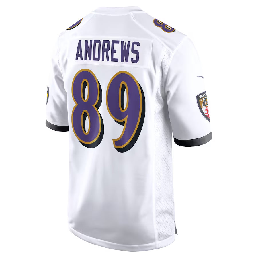 Jamed B.Ravens #89 Mark Andrews Player White Home Game  Stitched Jerseys