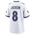 Jamed B.Ravens #8 Lamar Jackson White Game Stitched Jerseys