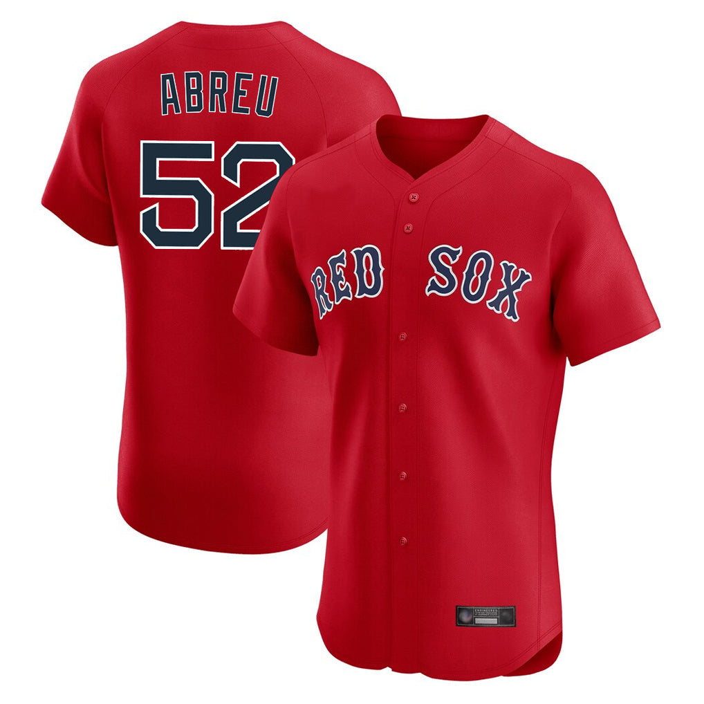 Jamed B.Red Sox #52 Wilyer Abreu Player Red Limited Elite Home Game Stitched Jerseys