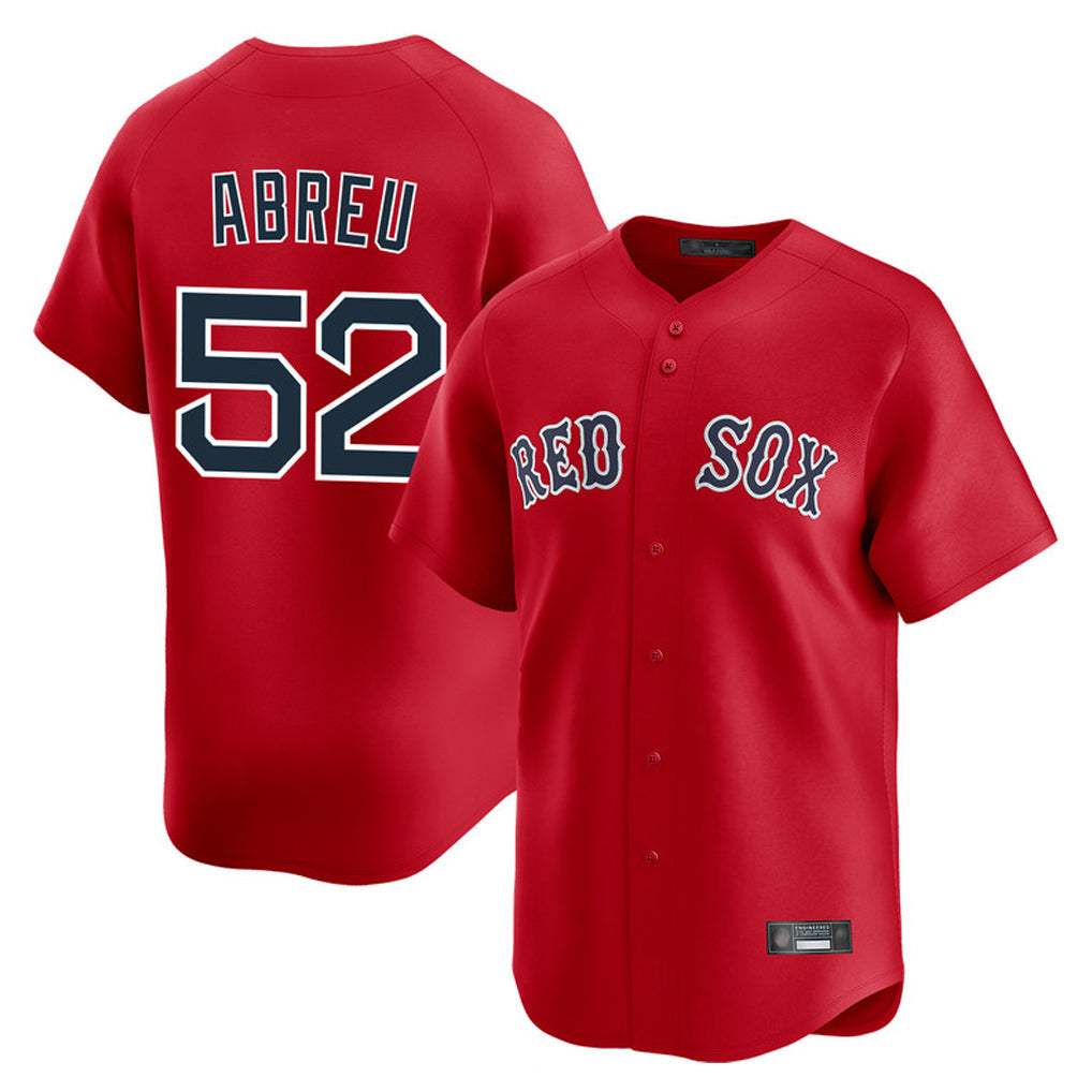 Jamed B.Red Sox #52 Wilyer Abreu Player Red Limited Home Game Stitched Jerseys