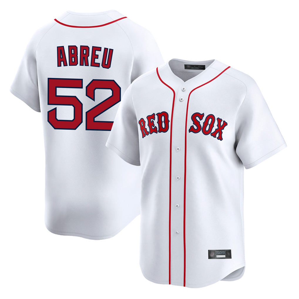 Jamed B.Red Sox #52 Wilyer Abreu Player White Limited Home Game Stitched Jerseys