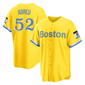 Jamed B.Red Sox #52 Wilyer Abreu Player Yellow Home Game Stitched Jerseys
