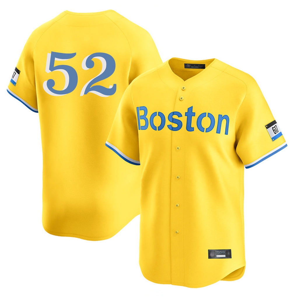 Jamed B.Red Sox #52 Wilyer Abreu Player Yellow Limited Home Game Stitched Jerseys