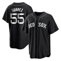 Jamed B.Red Sox #55 Ranger Su¨¢rez Player Black Home Game Stitched Jerseys