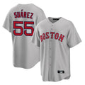 Jamed B.Red Sox #55 Ranger Su¨¢rez Player Gray Road Home Game Stitched Jerseys