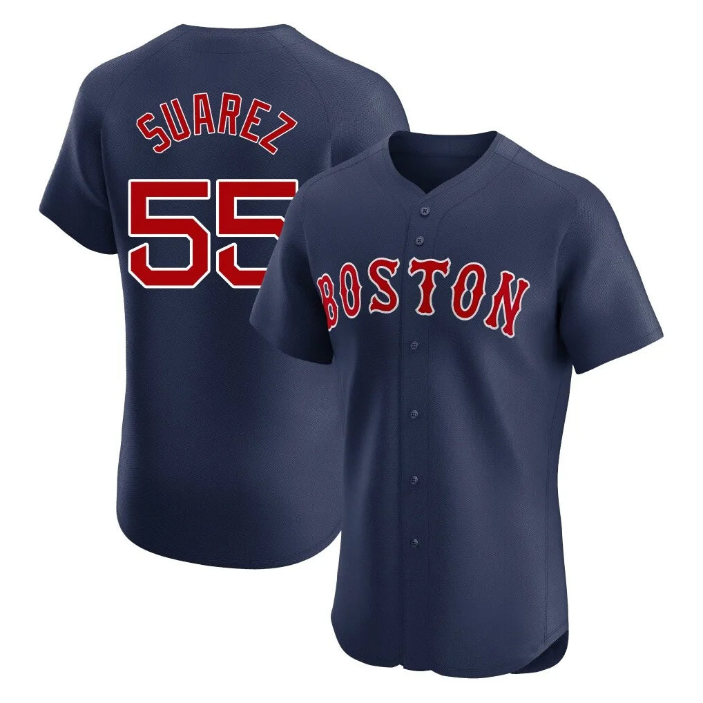 Jamed B.Red Sox #55 Ranger Su¨¢rez Player Navy Limited Elite Home Game Stitched Jerseys