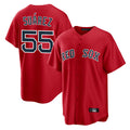 Jamed B.Red Sox #55 Ranger Su¨¢rez Player Red Home Game Stitched Jerseys