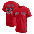 Jamed B.Red Sox #55 Ranger Su¨¢rez Player Red Limited Elite Home Game Stitched Jerseys