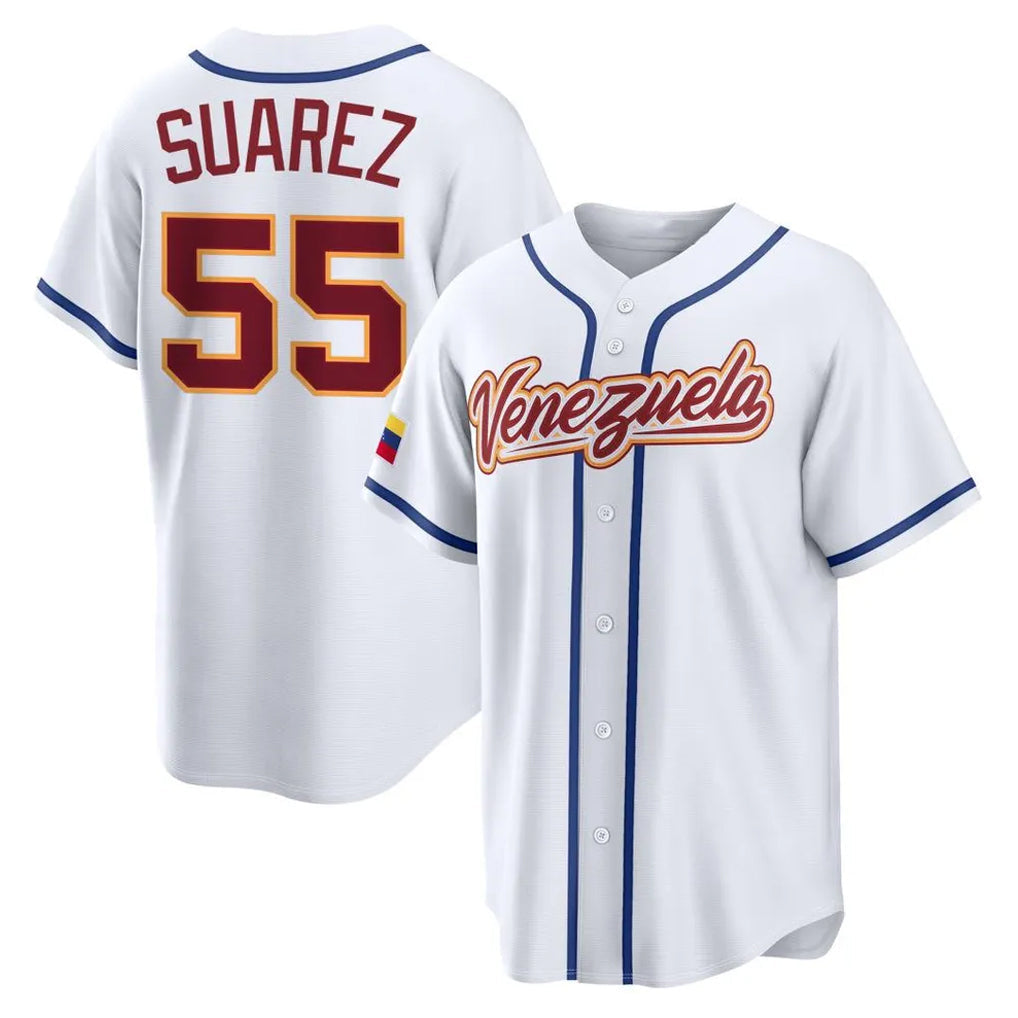 Jamed B.Red Sox #55 Ranger Su¨¢rez Player White 2026 World Classic Limited Home Game Stitched Jerseys