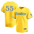 Jamed B.Red Sox #55 Ranger Su¨¢rez Player Yellow Limited Home Game Stitched Jerseys