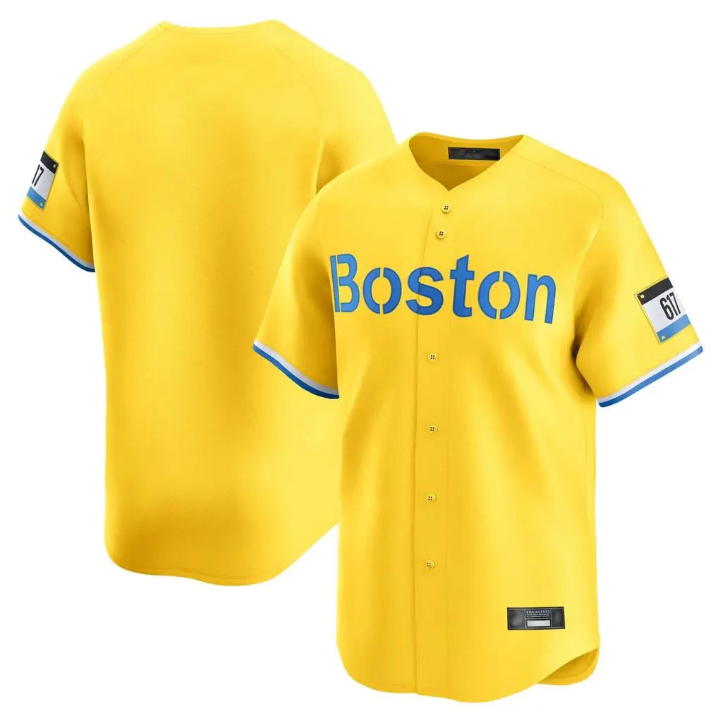 Jamed B.Red Sox Blank Player Yellow Limited Home Game Stitched Jerseys