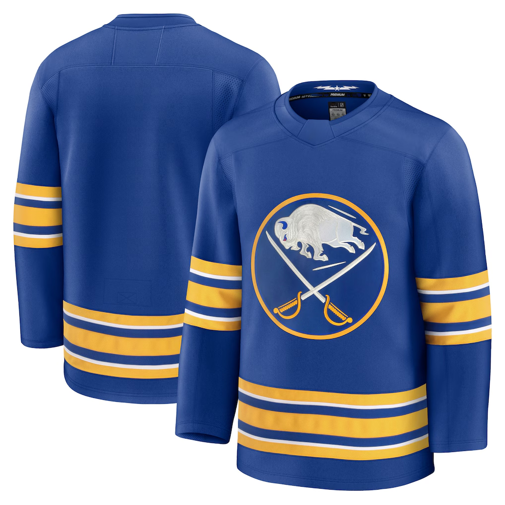 Jamed B.Sabres Royal Home Premium Stitched Jerseys