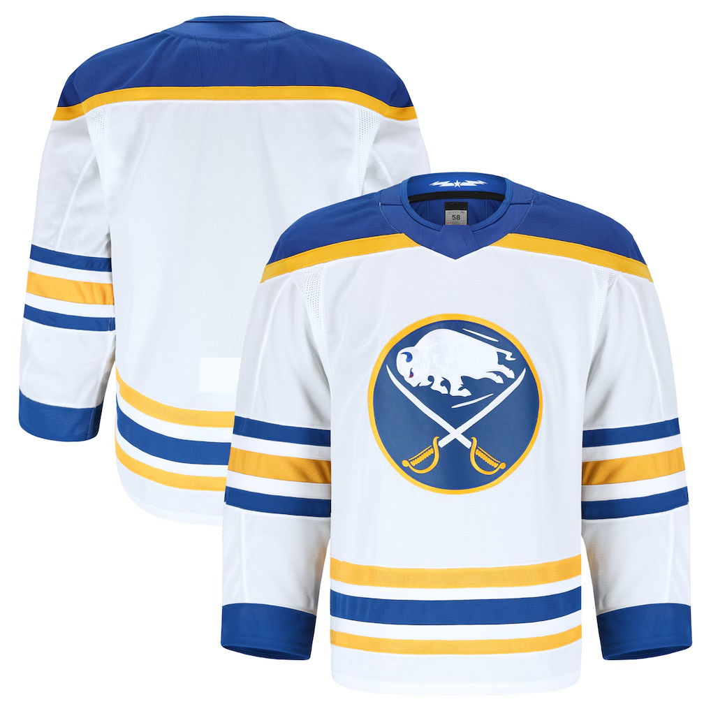 Jamed B.Sabres White Away Authentic Pro Stitched Jerseys
