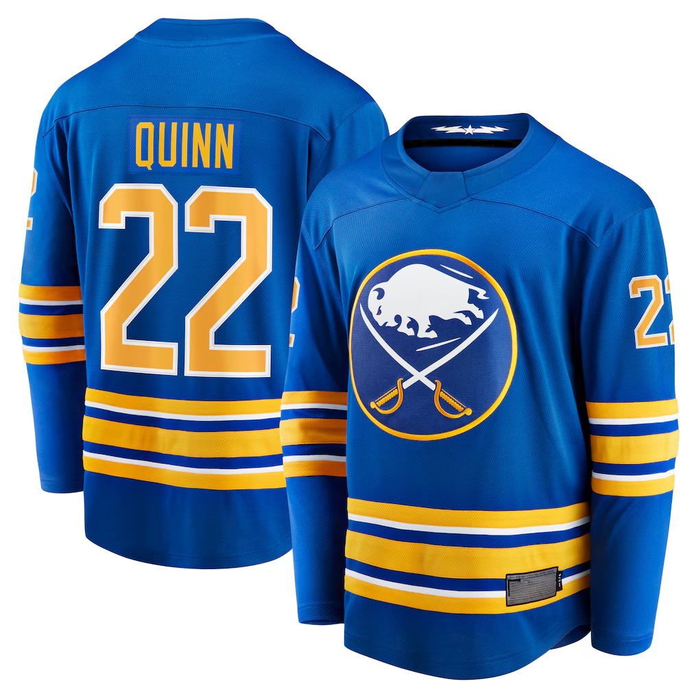 Jamed B.Sabres #22 Jack Quinn Royal Home Breakaway Stitched Jerseys