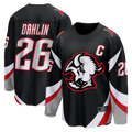 Jamed B.Sabres #26 Rasmus Dahlin Black Alternate Captain Patch Breakaway Stitched Jerseys