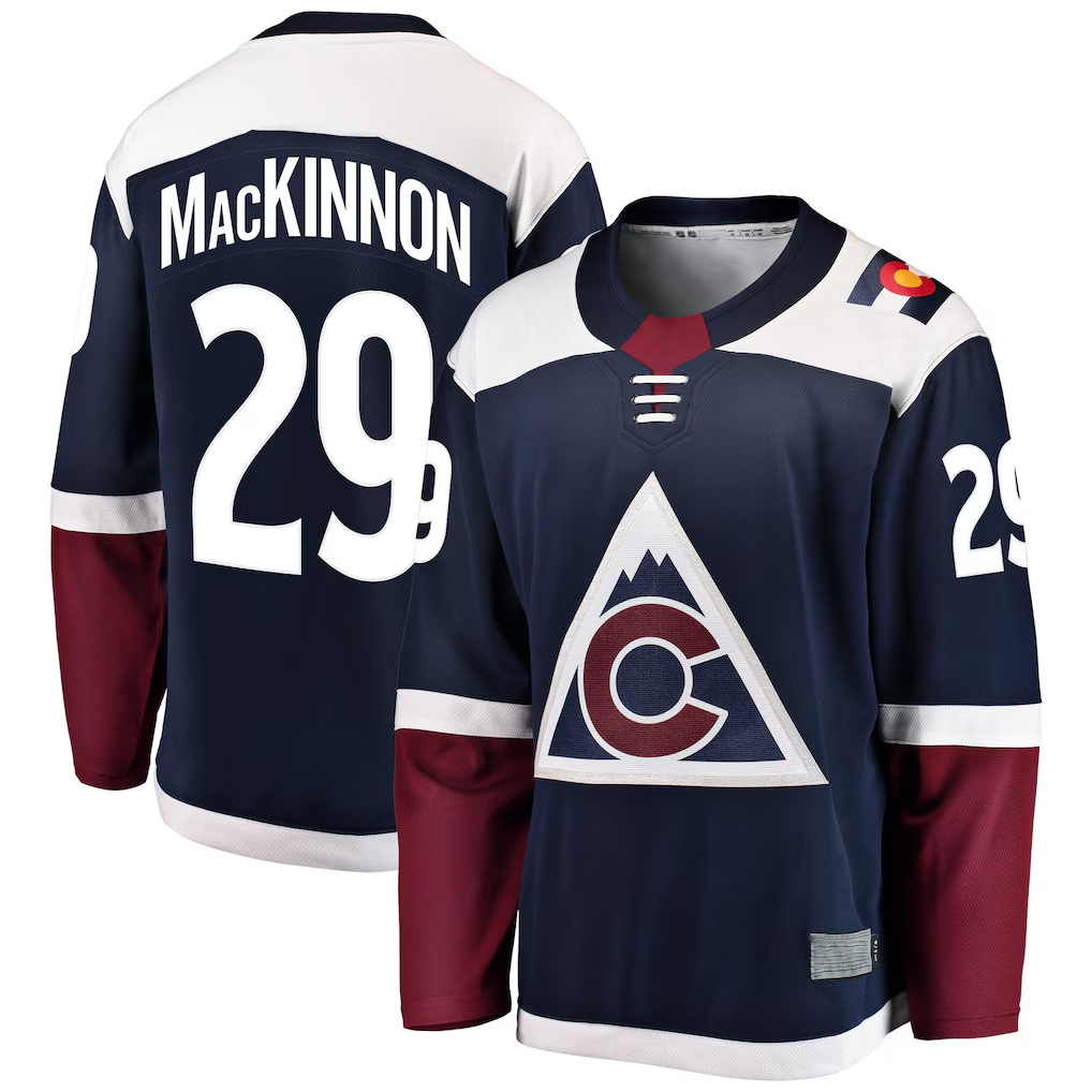 Jamed C.Avalanche #29 Nathan MacKinnon Navy Breakaway Jerseys