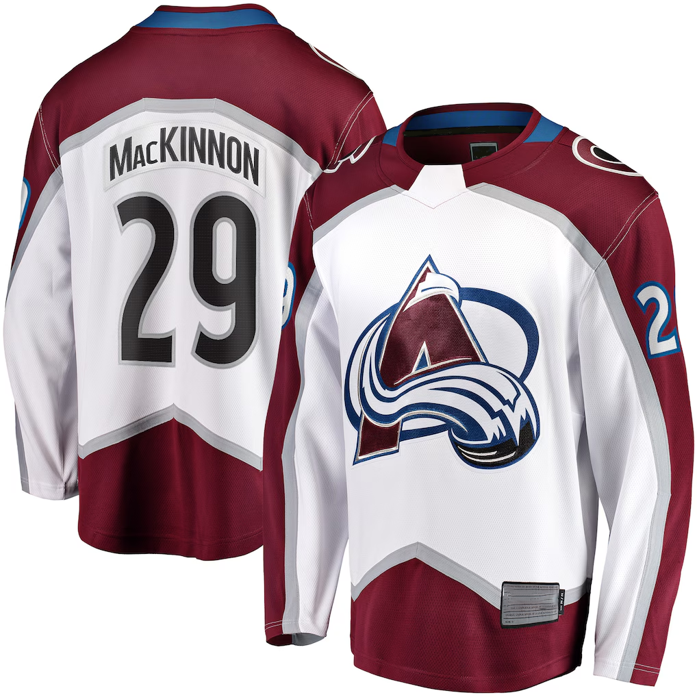 Jamed C.Avalanche #29 Nathan MacKinnon White Breakaway Jerseys
