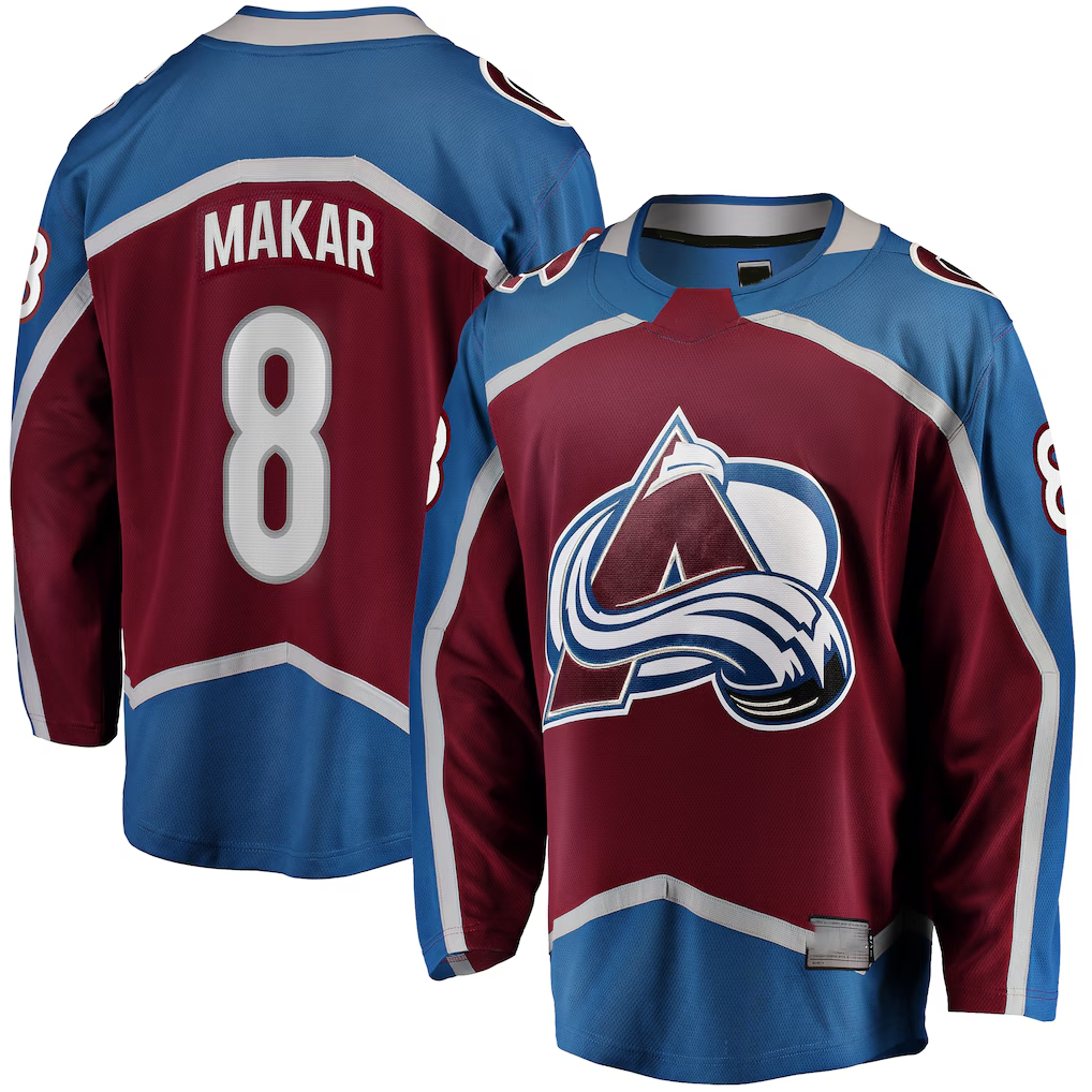 Jamed C.Avalanche #8 Cale Makar Maroon  Home Breakaway Player Jerseys
