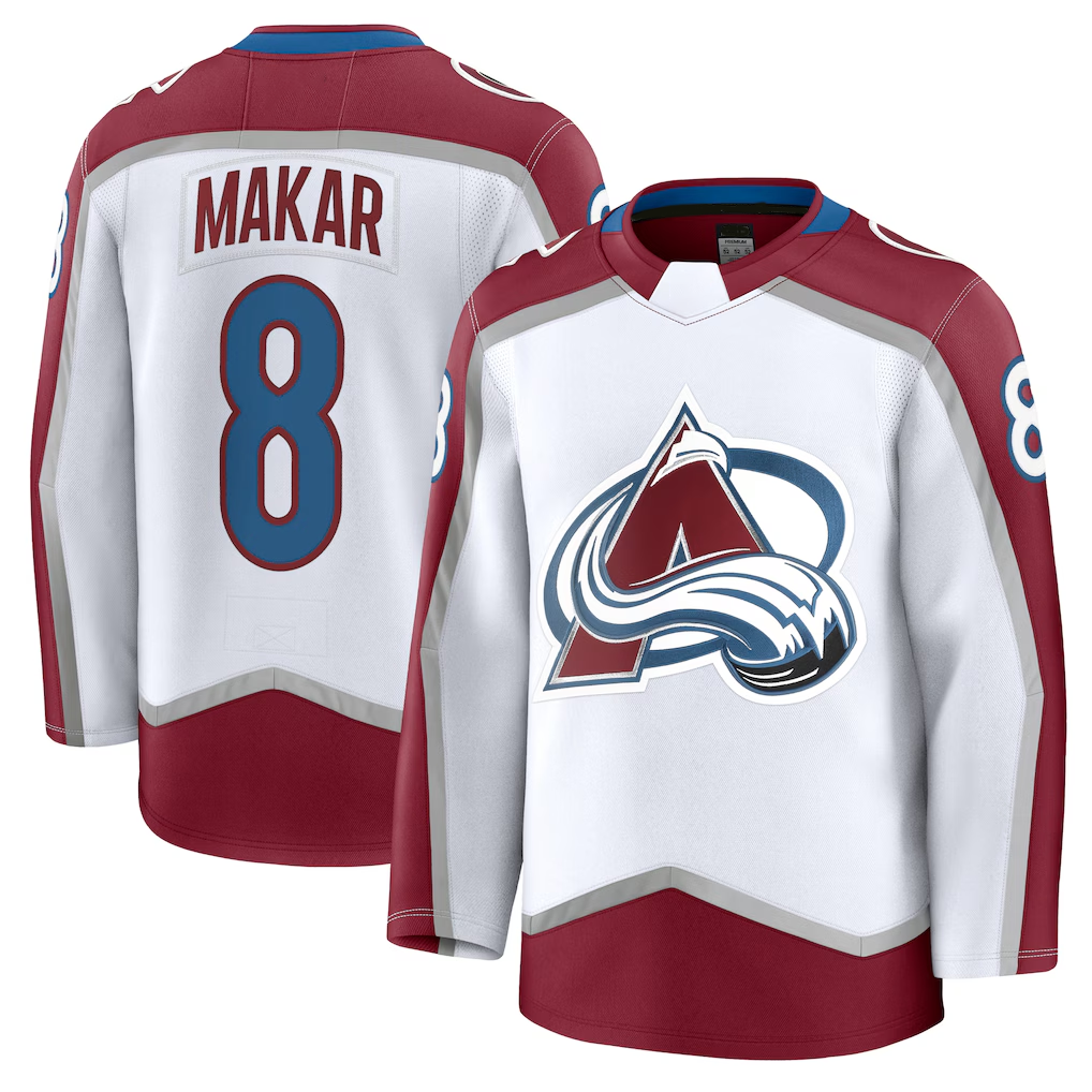 Jamed C.Avalanche #8 Cale Makar White Away Premium Jerseys