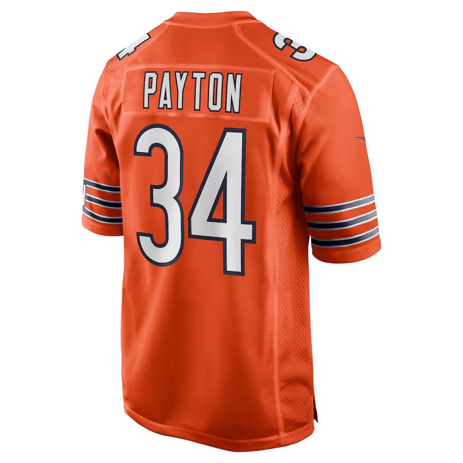 Jamed C.Bears #34 Walter Payton Player Orange Alternate Game Stitched Jerseys