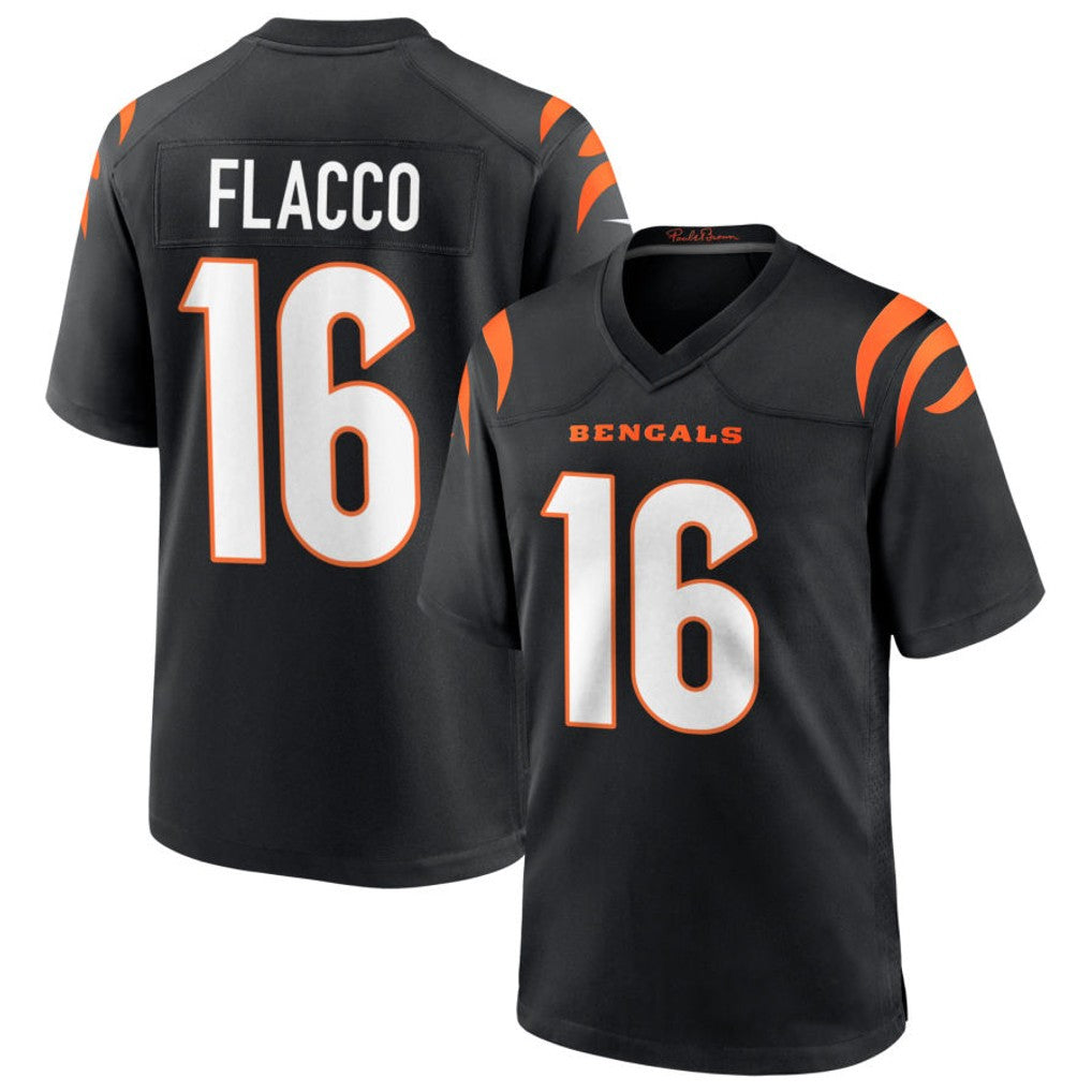 Jamed C.Bengals #16 Joe Flacco Player Black Home Game Stitched Jerseys