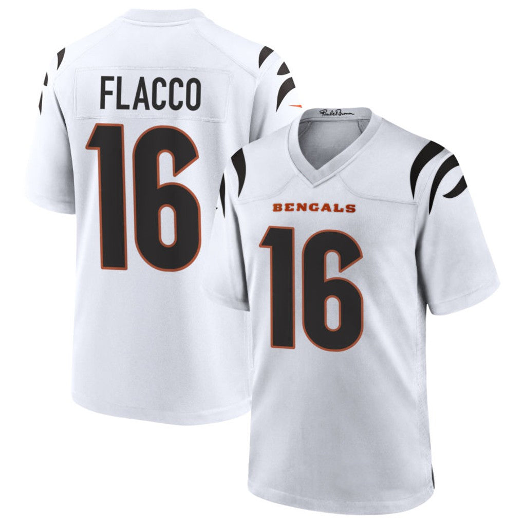 Jamed C.Bengals #16 Joe Flacco Player White Home Game Stitched Jerseys