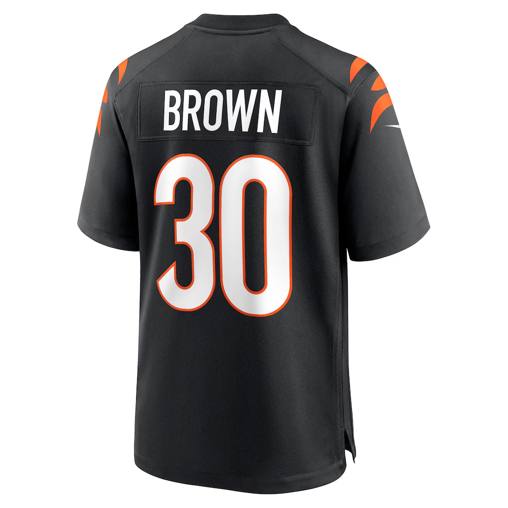 Jamed C.Bengals #30 Chase Brown Player Black Home Game  Stitched Jerseys