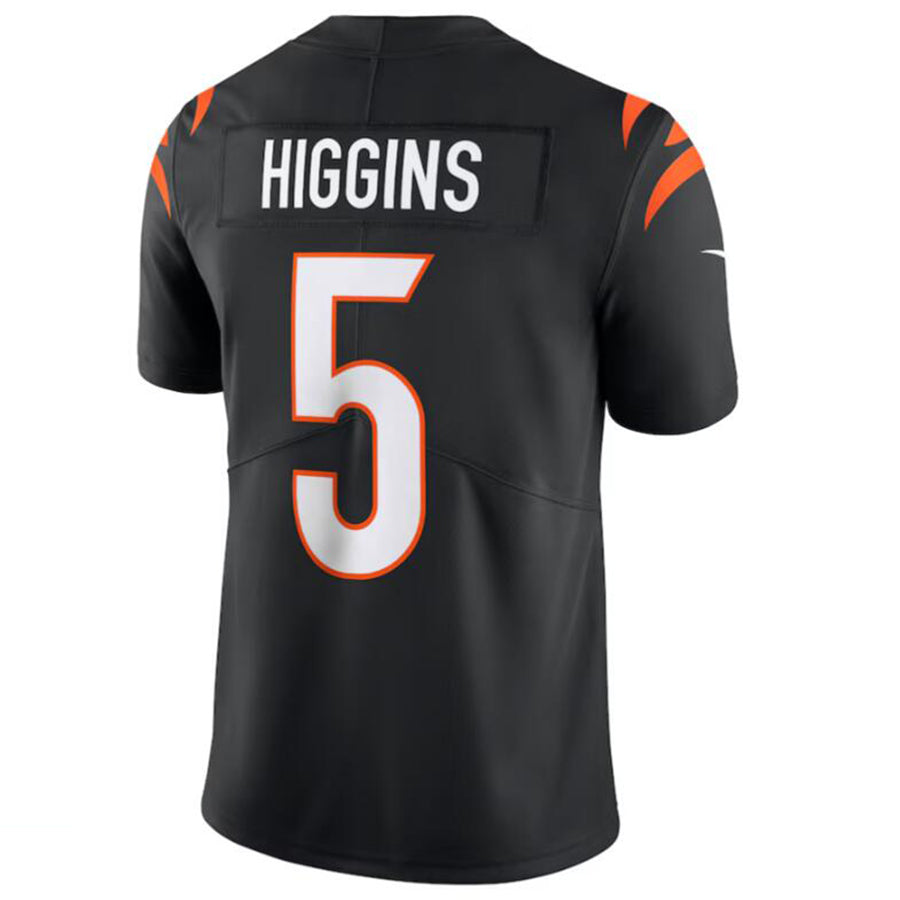 Jamed C.Bengals #5 Tee Higgins Black Vapor Untouchable Limited Jersey American Stitched Jersey