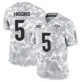Jamed C.Bengals #5 Tee Higgins Player Arctic Camo Salute to Service Limited Stitched Jerseys