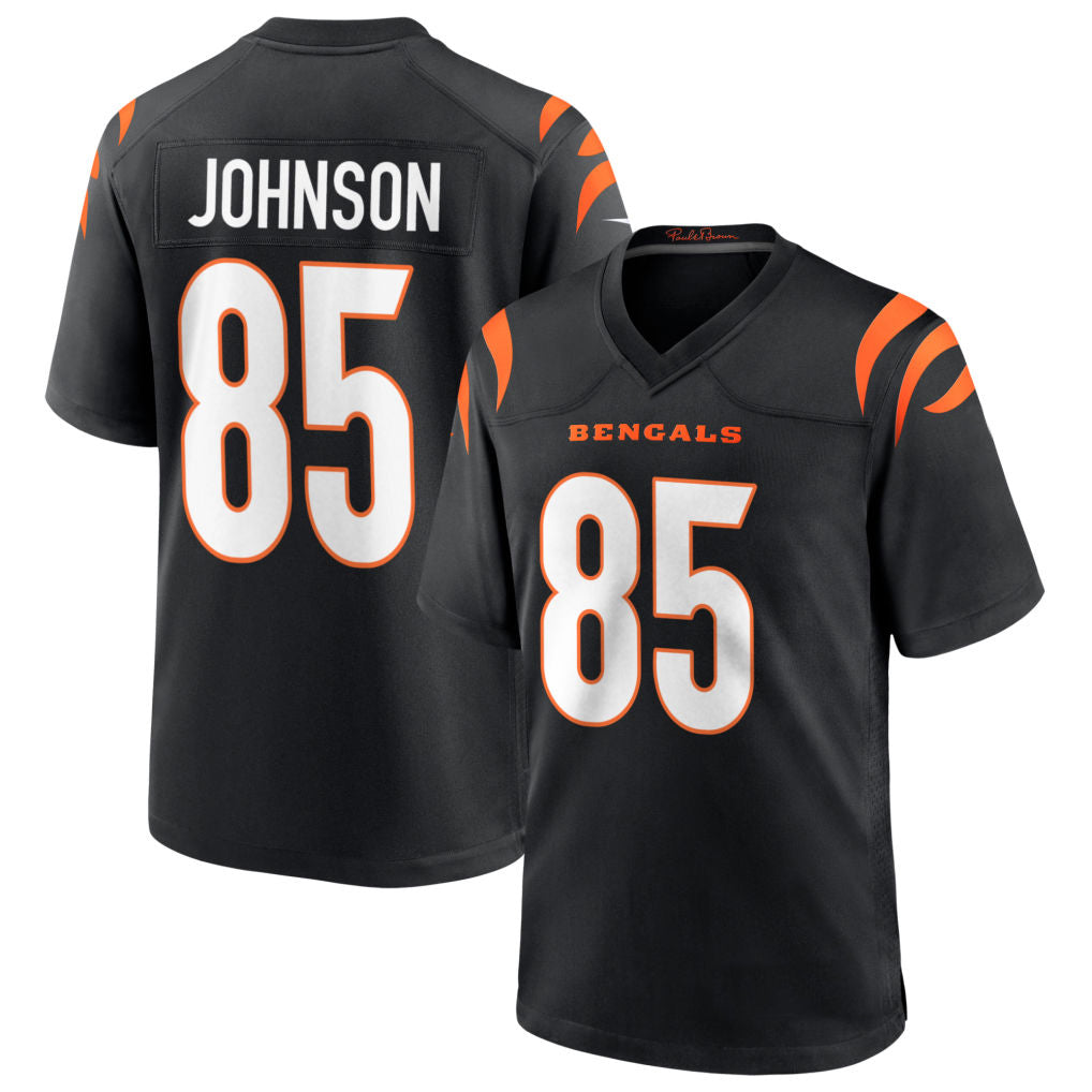 Jamed C.Bengals #85 Chad Johnson Player Black Home Game Stitched Jerseys