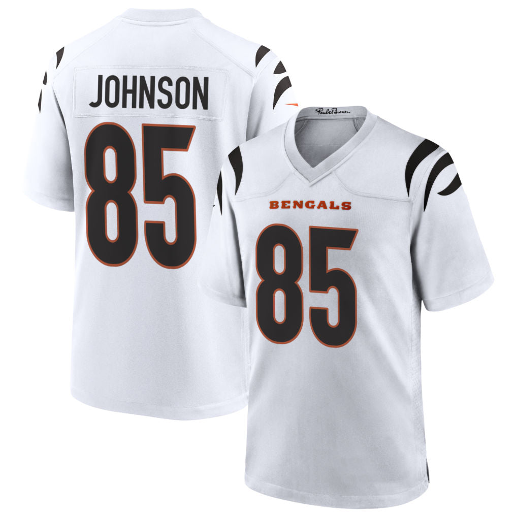 Jamed C.Bengals #85 Chad Johnson Player White Home Game Stitched Jerseys