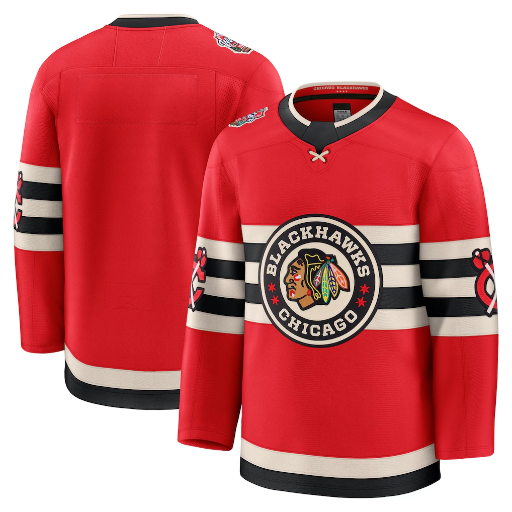 Jamed C.Blackhawks Red 2025 Winter Classic Premium Jerseys