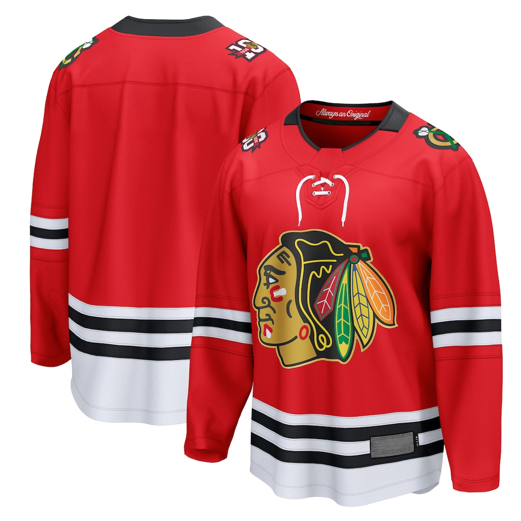 Jamed C.Blackhawks Red Centennial Breakaway Jerseys
