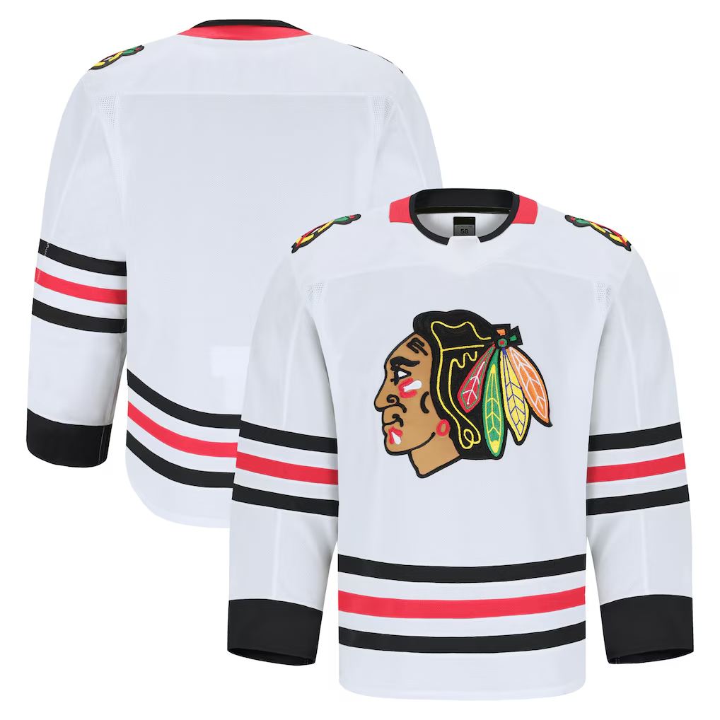Jamed C.Blackhawks White Away Authentic Pro Jerseys