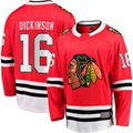 Jamed C.Blackhawks #16 Jason Dickinson Red Home Breakaway Jerseys