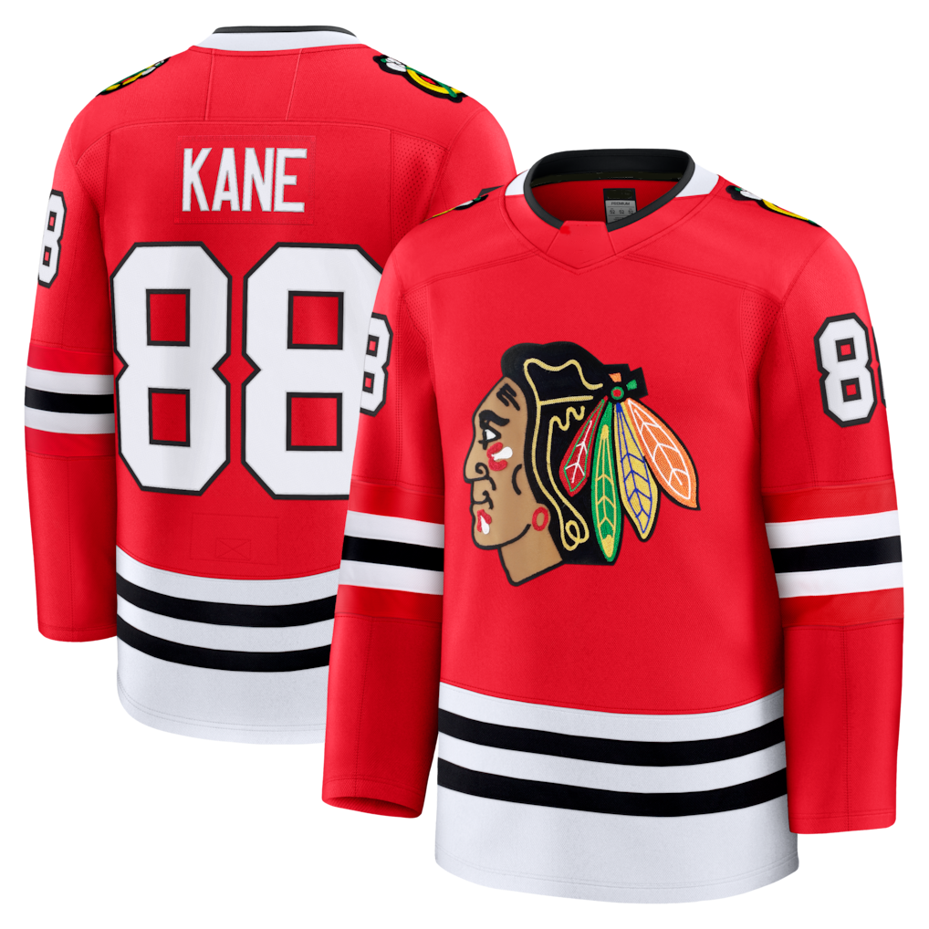 Jamed C.Blackhawks #88 Patrick Kane Red Premium Jerseys