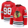 Jamed C.Blackhawks #98 Connor Bedard Red Centennial Premium Player Jerseys
