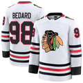 Jamed C.Blackhawks #98 Connor Bedard White Away Premium Jerseys